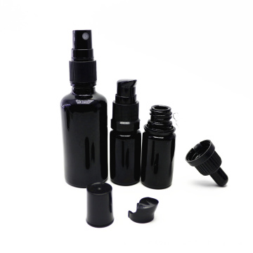 In stock dark violet glass bottles cosmetic lotion cream bottles black uv glass bottle VJ-221RL